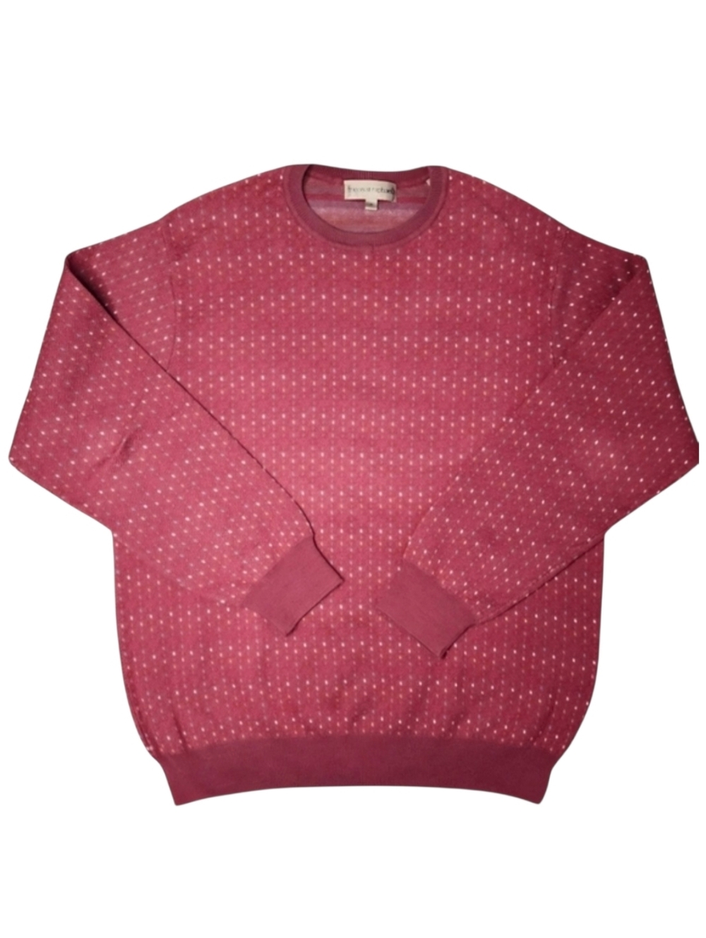 Tricots St. Raphael Medium Crewneck Sweater Red Micro Dot Knit